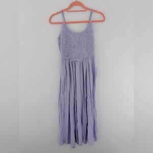Aerie lavender gingham smocked summer dress